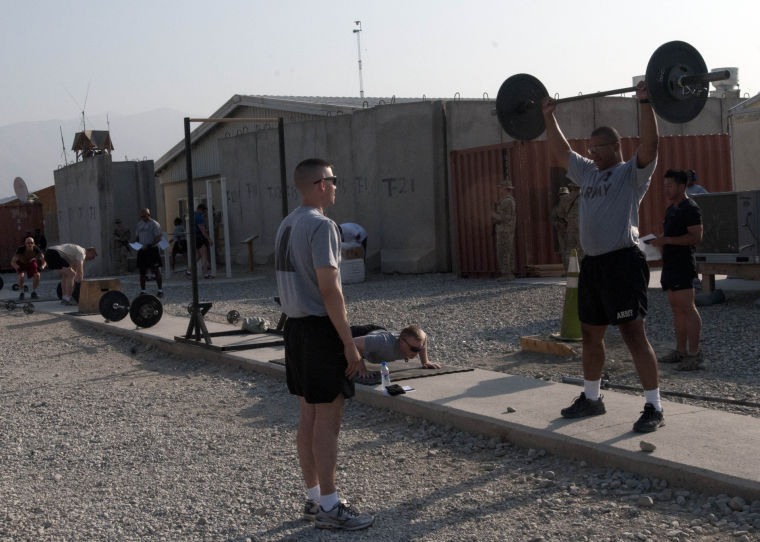 Fitness community takes part in 'Crossfit For Hope' on FOB Gamberi